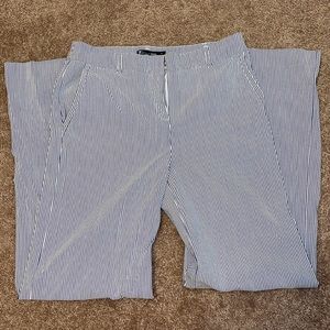 Seersucker Wide Leg Trousers